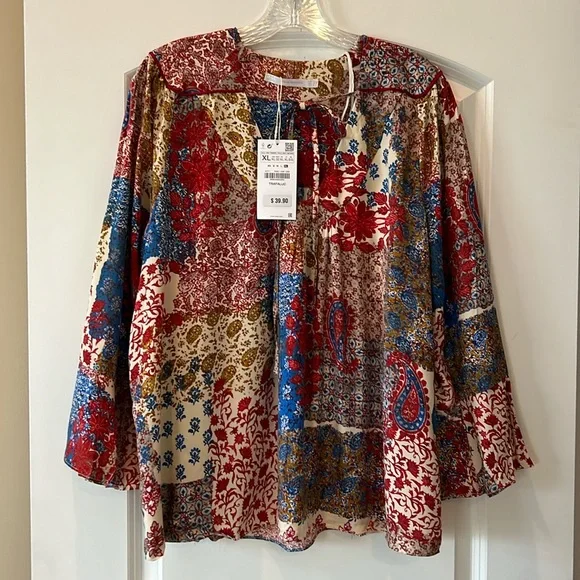 Zara Boho Patchwork Top - Picture 2 of 7